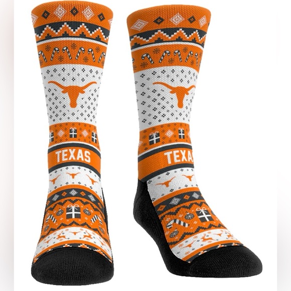 Texas Longhorns Tacky Ugly Sweater Socks Sz. Men’s L/LX 9-13 - Picture 1 of 1